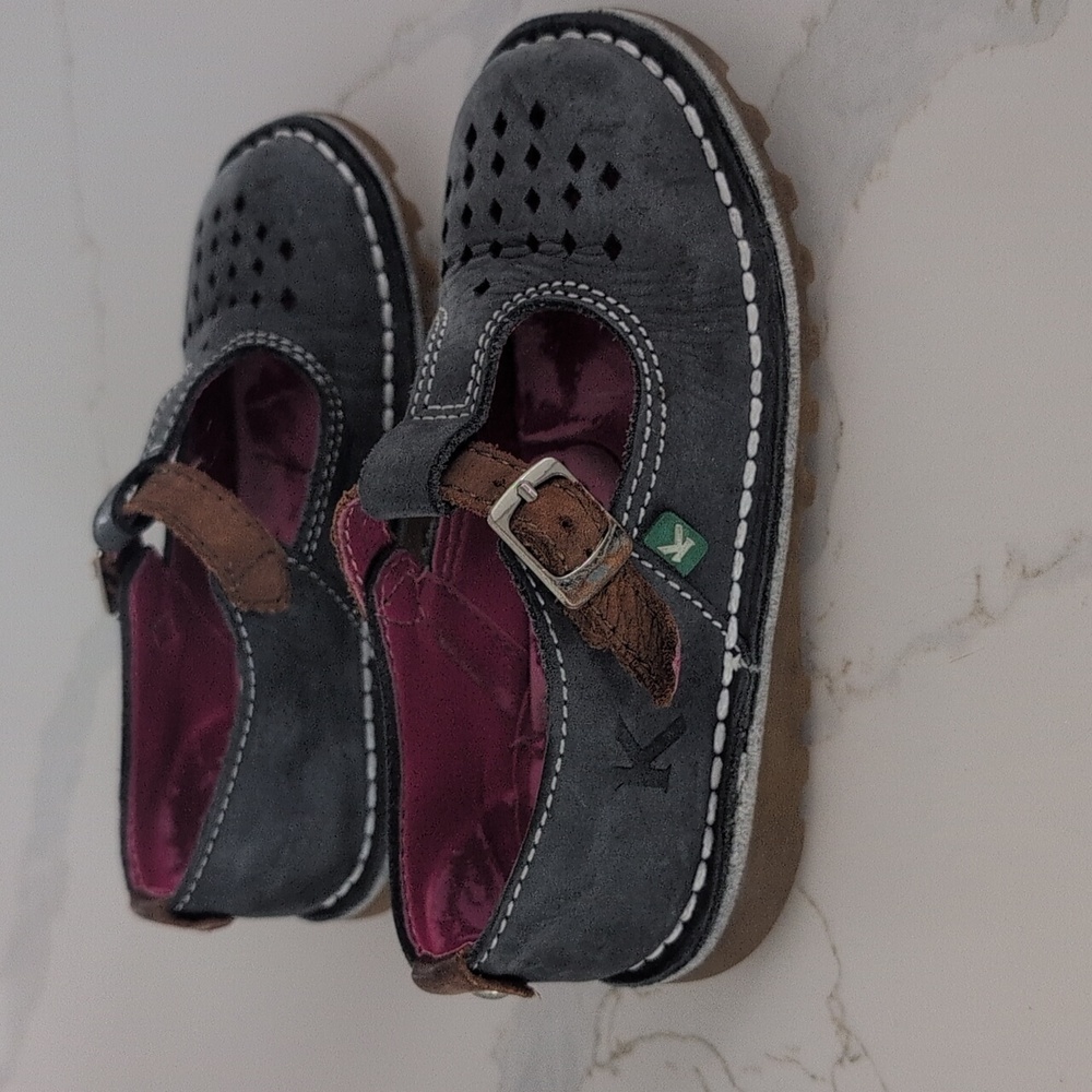 Kickers Gray and Brown Dress Shoes with Buckle 10US - Picture 4 of 10